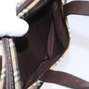 BURBERRY Nova Check Hand Bag Canvas Beige Brown gold Auth BD238-21