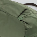 PRADA Hand Bag Nylon 2way Khaki Gold Auth BD242-15
