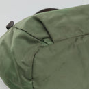 PRADA Hand Bag Nylon 2way Khaki Gold Auth BD242-16