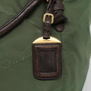 PRADA Hand Bag Nylon 2way Khaki Gold Auth BD242-17