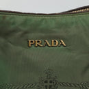 PRADA Hand Bag Nylon 2way Khaki Gold Auth BD242-18