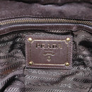 PRADA Hand Bag Nylon 2way Khaki Gold Auth BD242-19