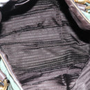 PRADA Hand Bag Nylon 2way Khaki Gold Auth BD242-11