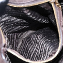 PRADA Hand Bag Nylon 2way Khaki Gold Auth BD242-23