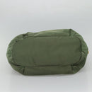 PRADA Hand Bag Nylon 2way Khaki Gold Auth BD242-5