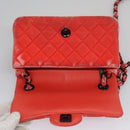 CHANEL Matelasse Chain Shoulder Bag Velor Pink CC Auth BD244V-9