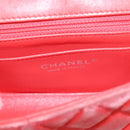 CHANEL Matelasse Chain Shoulder Bag Velor Pink CC Auth BD244V-21