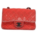 CHANEL Matelasse Chain Shoulder Bag Velor Pink CC Auth BD244V-13