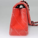 CHANEL Matelasse Chain Shoulder Bag Velor Pink CC Auth BD244V-4