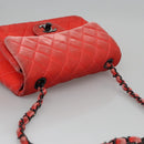 CHANEL Matelasse Chain Shoulder Bag Velor Pink CC Auth BD244V-6