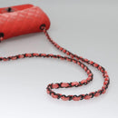 CHANEL Matelasse Chain Shoulder Bag Velor Pink CC Auth BD244V-7