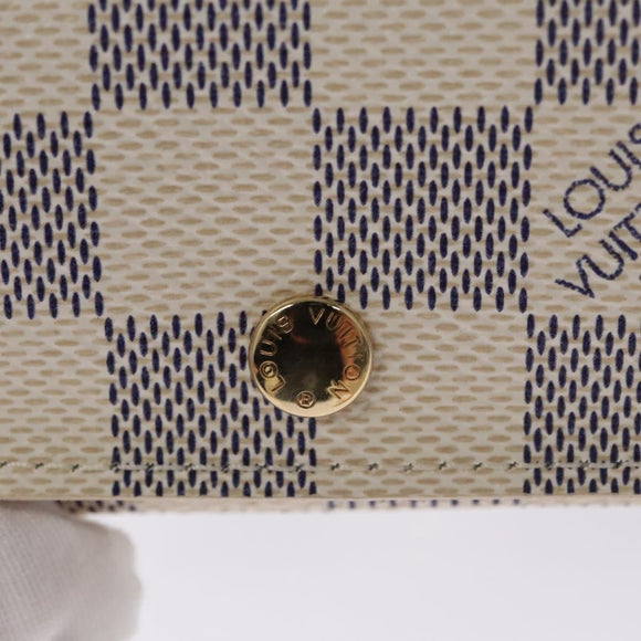 LOUIS VUITTON Damier Azur Multi Cles 4 Key Case N60020 LV Auth BD247