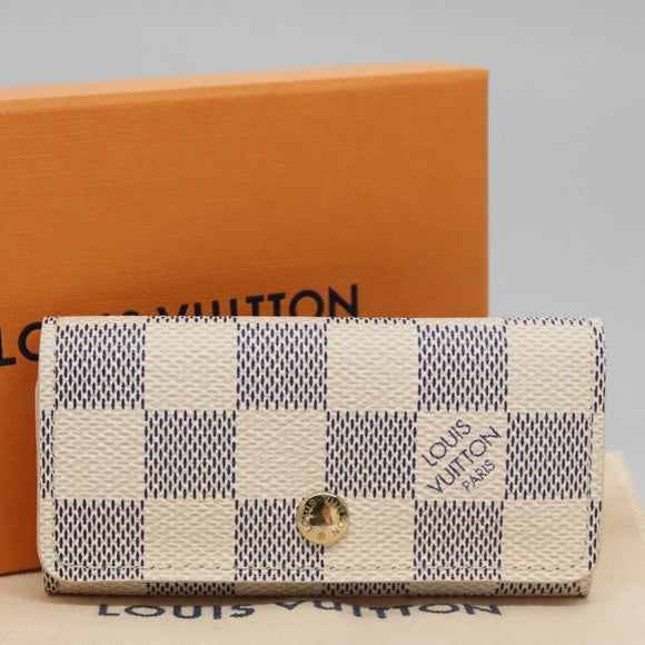 LOUIS VUITTON Damier Azur Multi Cles 4 Key Case N60020 LV Auth BD247