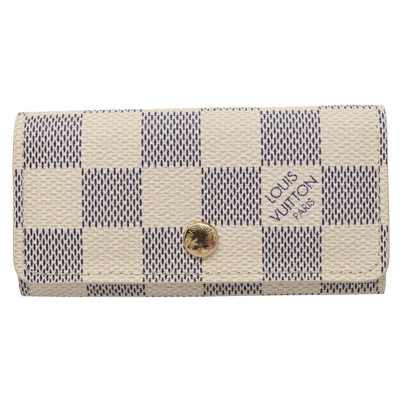 LOUIS VUITTON Damier Azur Multi Cles 4 Key Case N60020 LV Auth BD247
