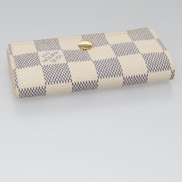 LOUIS VUITTON Damier Azur Multi Cles 4 Key Case N60020 LV Auth BD247
