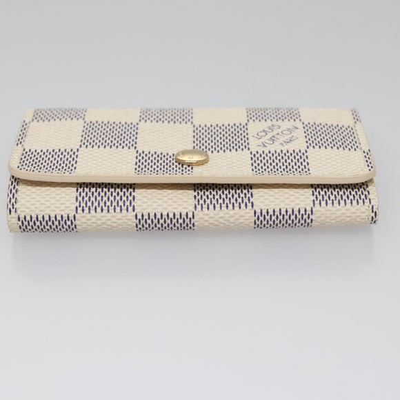 LOUIS VUITTON Damier Azur Multi Cles 4 Key Case N60020 LV Auth BD247