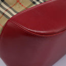 Burberrys Nova Check Shoulder Bag Canvas Beige Red gold Auth BD251-9