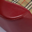 Burberrys Nova Check Shoulder Bag Canvas Beige Red gold Auth BD251-14