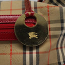 Burberrys Nova Check Shoulder Bag Canvas Beige Red gold Auth BD251-17