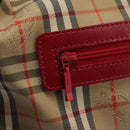 Burberrys Nova Check Shoulder Bag Canvas Beige Red gold Auth BD251-19