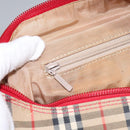 Burberrys Nova Check Shoulder Bag Canvas Beige Red gold Auth BD251-23