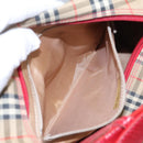 Burberrys Nova Check Shoulder Bag Canvas Beige Red gold Auth BD251-24