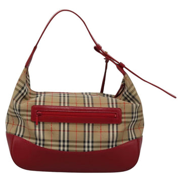 Burberrys Nova Check Shoulder Bag Canvas Beige Red gold Auth BD251 - 0