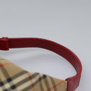 Burberrys Nova Check Shoulder Bag Canvas Beige Red gold Auth BD251-8