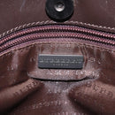 BURBERRY Nova Check Hand Bag PVC Leather Beige Dark Brown Auth BD252-10