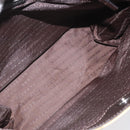 BURBERRY Nova Check Hand Bag PVC Leather Beige Dark Brown Auth BD252-11