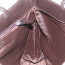 BURBERRY Nova Check Hand Bag PVC Leather Beige Dark Brown Auth BD252-18