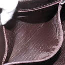 BURBERRY Nova Check Hand Bag PVC Leather Beige Dark Brown Auth BD252-12