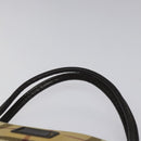 BURBERRY Nova Check Hand Bag PVC Leather Beige Dark Brown Auth BD252-8