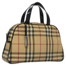 BURBERRY Nova Check Hand Bag PVC Beige Auth BD255-1