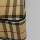 BURBERRY Nova Check Hand Bag PVC Beige Auth BD255-9