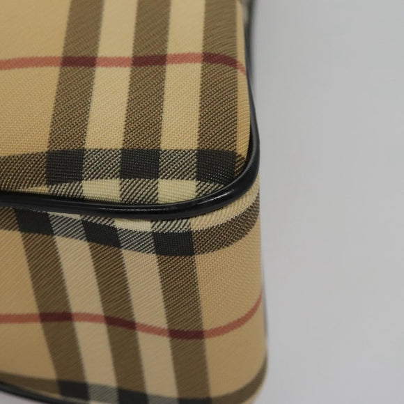 BURBERRY Nova Check Hand Bag PVC Beige Auth BD255