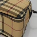 BURBERRY Nova Check Hand Bag PVC Beige Auth BD255-14