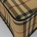 BURBERRY Nova Check Hand Bag PVC Beige Auth BD255-16