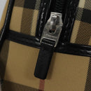 BURBERRY Nova Check Hand Bag PVC Beige Auth BD255-17