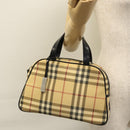 BURBERRY Nova Check Hand Bag PVC Beige Auth BD255-22