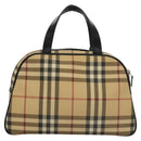 BURBERRY Nova Check Hand Bag PVC Beige Auth BD255-2