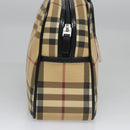 BURBERRY Nova Check Hand Bag PVC Beige Auth BD255-4