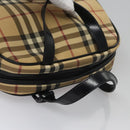 BURBERRY Nova Check Hand Bag PVC Beige Auth BD255-6