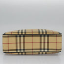 BURBERRY Nova Check Hand Bag PVC Beige Auth BD255-5