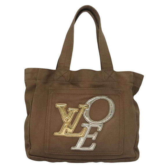 LOUIS VUITTON Thats Love PM Hand Bag Canvas Khaki Silver Gold M95468 Auth BD267