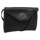 CELINE Shoulder Bag Leather Black Gold Auth BD268-1