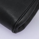 CELINE Shoulder Bag Leather Black Gold Auth BD268-11