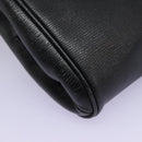 CELINE Shoulder Bag Leather Black Gold Auth BD268-12