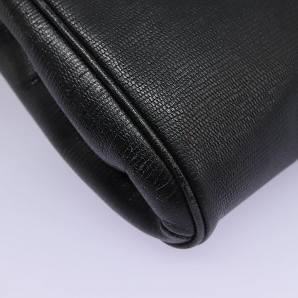 CELINE Shoulder Bag Leather Black Gold Auth BD268