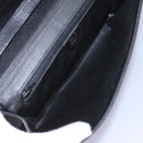 CELINE Shoulder Bag Leather Black Gold Auth BD268-18